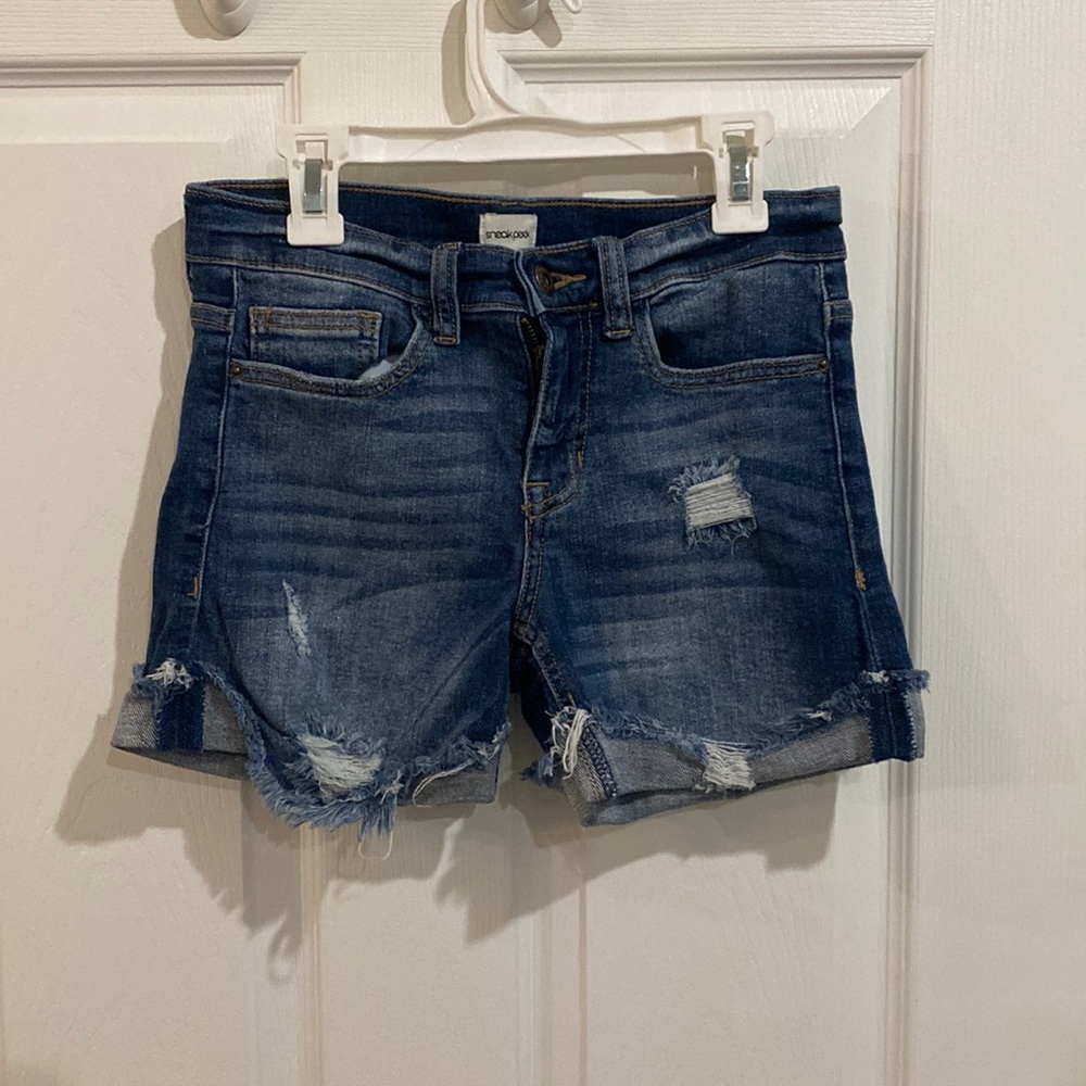 mid rise jean shorts